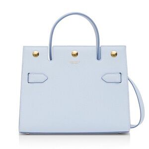 BURBERRY MINI LEATHER TITLE HANDBAG PALE BLUE NWT